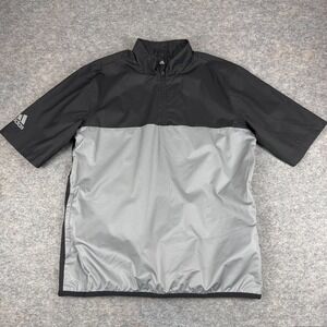 Adidas Golf Climastorm 1/4 Zip Pullover Jacket Black Gray Mens Medium M